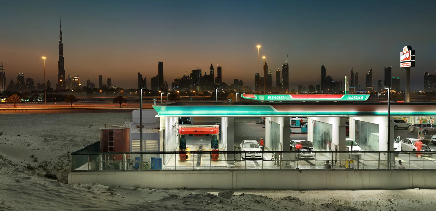 Gas Station at dusk — Dubai